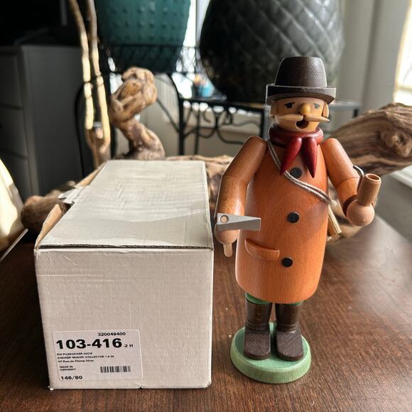 New Erzgebirge Incense Wooden Handmade German Figure smoker forest worker - Picture 1 of 9